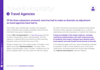 Book a demo with us brandwatch.com/demo24
Travel & Hospitality/
Report/Travel&Hospitality/2014
Once reliant upon professio...
