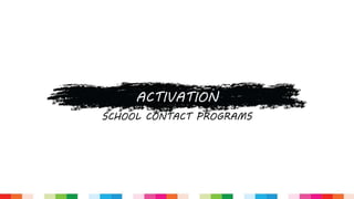 ACTIVATION
SCHOOL CONTACT PROGRAMS
 