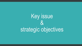 Key issue 
& 
strategic objectives 
 