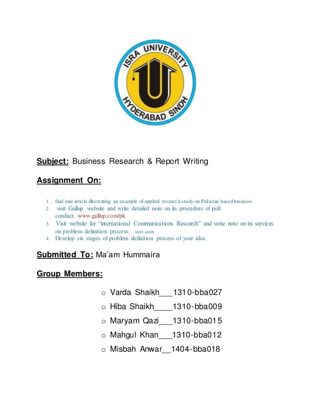 report writing in business research