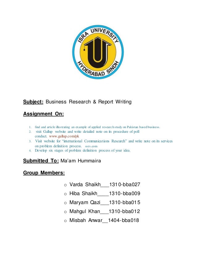Business Research & Report Writing