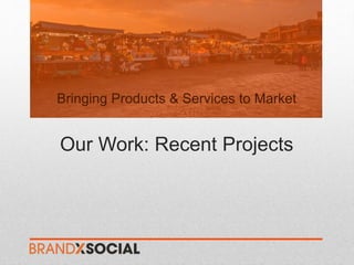Our Work: Recent Projects
Bringing Products & Services to Market
 