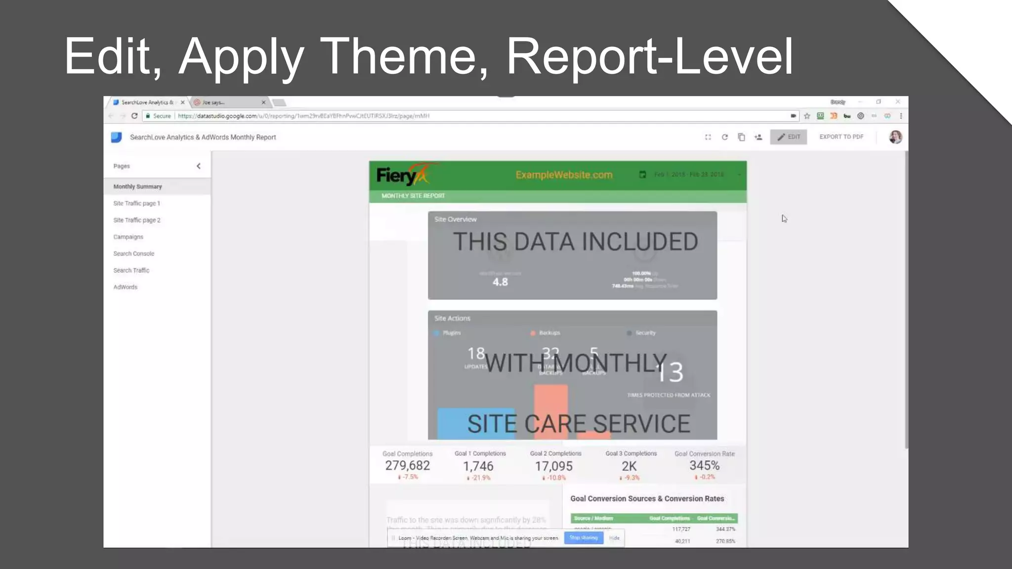 Edit, Apply Theme, Report-Level
 
