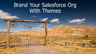 Brand Your Salesforce Org
With Themes
Stephen Noe
Appirio
@SNoeCloud
 