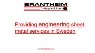 Providing engineering sheet 
metal services in Sweden 
www.brantheim.se 
 