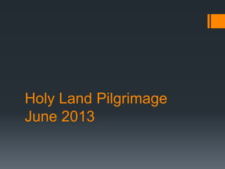 Holy Land Pilgrimage
June 2013
 
