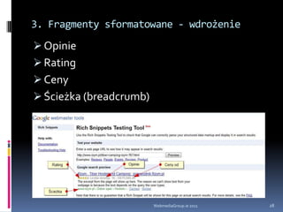 3. Fragmenty sformatowaneDobrze wykonane oceny i komentarze w witrynie WWW zwiększają znacząco sprzedaż