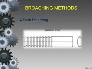 BROACHING METHODS
Push Broaching
 