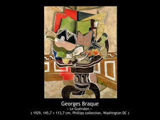 Georges Braque

« Le Guéridon »
( 1929, 145,7 × 113,7 cm, Phillips collection, Washington DC )

 