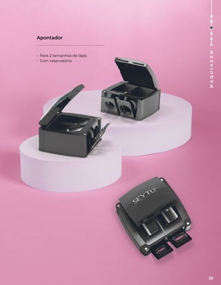 • Para 2 tamanhos de lápis
• Com reservatório
Apontador
25
M
A
Q
U
I
A
G
E
M
 