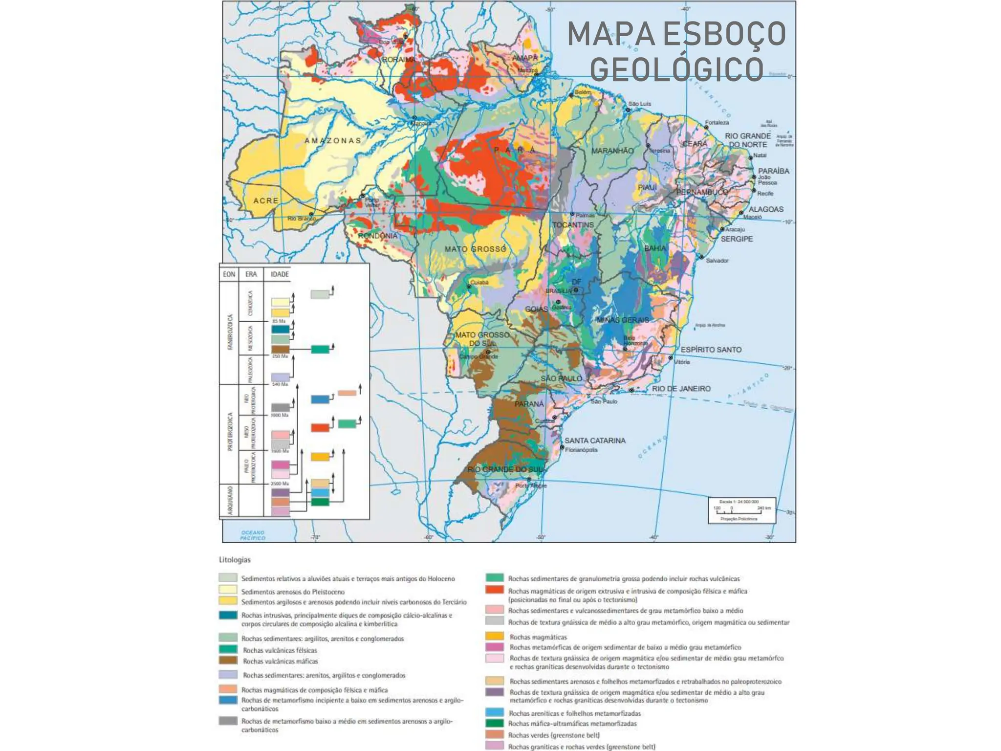 Brasil - Estrutura Geológica - Escudos Cristalinos e Bacias ...