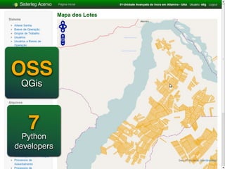 OSS
 QGis



   7
  Python
developers
 