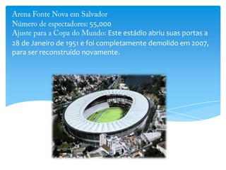 55,000
Este estádio abriu suas portas a
28 de Janeiro de 1951 e foi completamente demolido em 2007,
para ser reconstruído novamente.
 