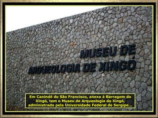 Em Canindé do São Francisco, anexo à Barragem do Xingó, tem o Museu de Arqueologia do Xingó, administrado pela Universidade Federal de Sergipe... 