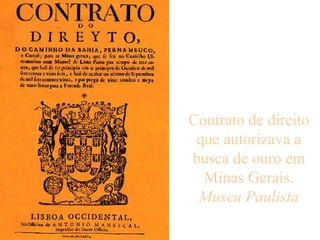 Contrato de direito que autorizava a busca de ouro em Minas Gerais. Museu Paulista 