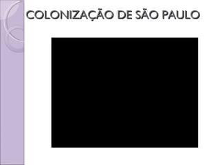 COLONIZAÇÃO DE SÃO PAULO
 