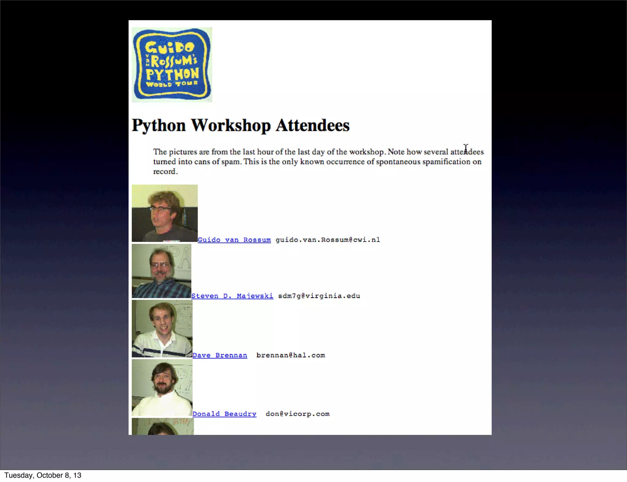 Tuesday, October 8, 13
 