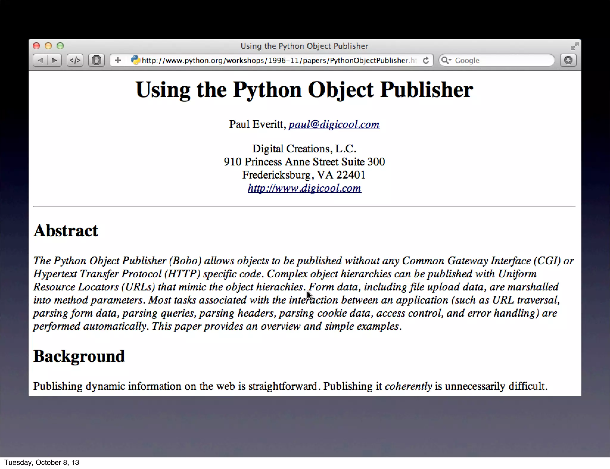 Tuesday, October 8, 13
 