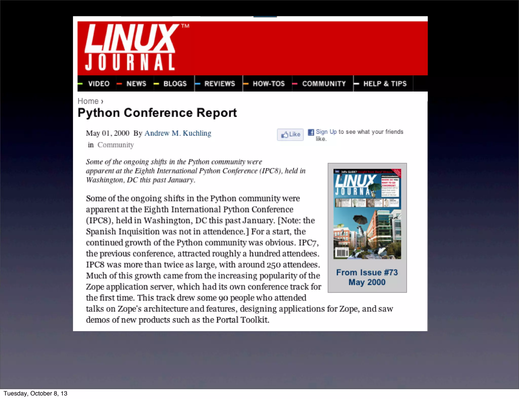 Tuesday, October 8, 13
 