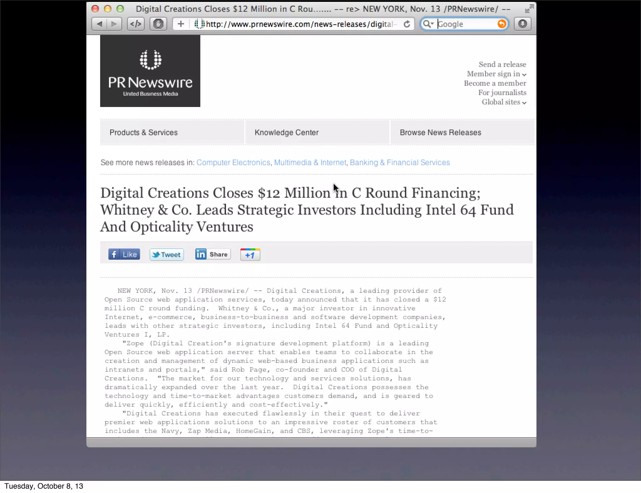 Tuesday, October 8, 13
 