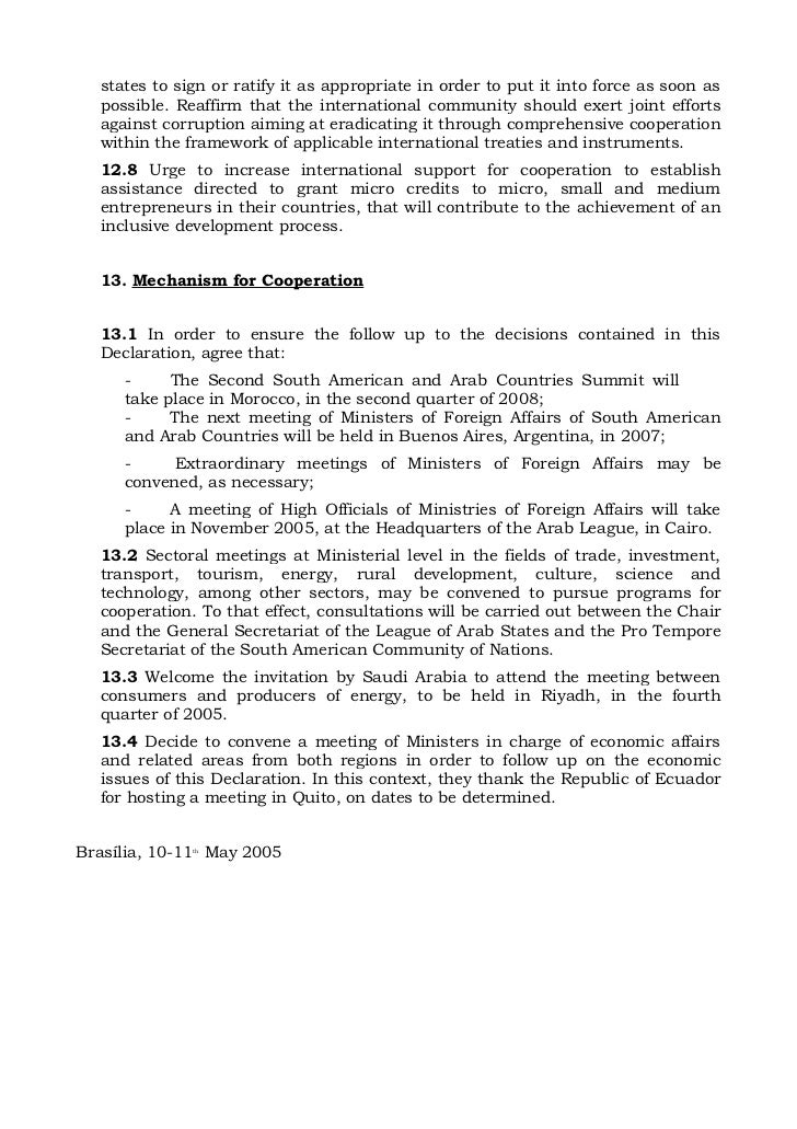Brasilia declaration