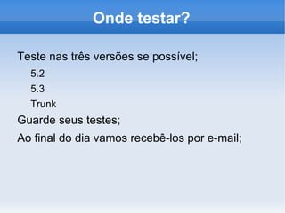 Reconhecimento – e-mail @php.net e acesso aos repositórios; 
