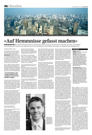 46 | Brasilien                                                                                                                                                                               HANDELSZEITUNG | nr. 3 | 20. Januar 2011




                                                                                                                                                                                                                                        KEyStonE
  são Paulo: Die Millionen-Metropole ist Brasiliens Finanz- und Dienstleistungszentrum; der Gliedstaat kommt für einen Drittel der Wirtschaftsleistung des landes auf.




«Auf Hemmnisse gefasst machen»
Martin Matter Der Direktor des Swiss Business Hub Brazil über seinen Arbeitsort São Paulo, die Kriminalität in Brasilien, die Schweizer
Exportförderung für Brasilien, die Erfolgschancen für einen Markteintritt sowie baldige Freihandels- und Doppelbesteuerungsabkommen.
IntervIew: norman C. BandI                    Wie viele Schweizer Unternehmen               lösen selbstverständlich auch negative          nahe zwei Drittel unserer Exporte nach            Zur Person
                                              konnten Sie letztes Jahr vermitteln?          Reaktionen bei den einheimischen Kon-           Brasilien ausmachen. Das hat wohl damit
Sie leiten seit zwei Jahren den Swiss Busi-   Matter: Wir haben rund 50 Mandate abge-       kurrenten aus. Es ist unter diesen Umstän-      zu tun, dass die brasilianische Konkurrenz        name: martin matter
ness Hub Brazil in São Paulo. Wie lebt es     wickelt und damit eine deutliche Steige-      den nicht einfach, Fuss zu fassen. Es ist       in diesen Sektoren noch vergleichsweise           Funktion: direktor des Swiss Business
sich in einer Megacity, die viel mehr Ein-    rung gegenüber den Vorjahren erzielt.         auch keineswegs so, dass wir allen Schwei-      schwach ist. Brasilien setzt aber viel daran,     Hub Brazil, São Paulo
wohner hat als die gesamte Schweiz?                                                         zer Firmen vorbehaltlos empfehlen, den          eine eigenständige Pharmaindustrie auf-           Karriere: der ehemalige Journalist
Martin Matter: São Paulo ist eine Stadt, in   Was verstehen Sie unter Mandaten?             Schritt nach Brasilien zu wagen – ein sol-      zubauen. Neben der Produktion von Ge-             («der Bund») ist 1997 in den diplo­
der vor allem gearbeitet wird. Dass die       Matter: Das sind einzelne Aufträge von        cher strategischer Entscheid setzt gründ-       nerika wird zunehmend auch geforscht.             matischen dienst eingetreten. von
Leute dabei auch anständig etwas verdie-      Firmen, also zum Beispiel eine Marktstu-      liche Abklärungen voraus. Allgemein             Daraus könnten sich für Schweizer Zu-             2003 bis 2006 war matter Berater des
nen, spürt man schon, wenn man eines          die oder eine Partnersuche. Die Osec,         spricht aber vieles dafür, dass der brasilia-   lieferer durchaus interessante Geschäfts-         Schweizer Botschafters in Peru, von
der zahlreichen Einkaufszentren oder          deren Methodologie wir anwenden, un-          nische Markt in den nächsten Jahren wei-        möglichkeiten ergeben.                            2006 bis 2008 Koordinator für Süd­
schicken Restaurants besucht. Oder auf        terscheidet zwischen Basis- und Detailbe-     ter wachsen wird.                                                                                 und Zentralamerika in der Politischen
São Paulos Strassen, die täglich rund 1000    ratung, Letztere ist kostenpflichtig und                                                      In welchen Wirtschaftszweigen orten Sie           direktion des eidgenössischen depar­
neue Fahrzeuge aufnehmen müssen.              erfolgt in Form von Mandaten.                 Was muss man als Schweizer Unterneh-            noch Lücken, die es zu schliessen gilt?           tements für auswärtige angelegen­
                                                                                            men wissen, wenn man mit Brasilianern           Matter: Die brasilianische Industrie muss         heiten (eda). Seit 2009 ist matter als
Ist die 11-Millionen-Menschen-Metropole       Gab es viele Schweizer Firmen, die es sich    ins Geschäft kommen will?                       ihre Produktionskapazitäten erweitern             vizegeneralkonsul direktor des Swiss
mehr Brasiliens Zürich, Genf oder Bern?       infolge der Wirtschaftskrise anders über-     Matter: Vor dem ersten Kontakt sollte man       und gleichzeitig ihre Konkurrenzfähigkeit         Business Hub Brazil.
Matter: Mir kommt São Paulo eher wie ein      legt haben?                                   sich gründlich informieren und sicherstel-      verbessern. Die Unternehmen müssen
übergrosses Mailand vor. Die Stadt besteht    Matter: Viele Schweizer Firmen sind dank      len, dass man mit der richtigen Person          also in Effizienz, Qualität und Innovation        swiss Business Hub das Ziel eines
zur Hälfte aus Nachfahren italienischer       der Krise auf Brasilien aufmerksam ge-        spricht – je höher, desto besser. Man sollte    investieren. Solche Investitionen sind in         Swiss Business Hub (SBH) ist es, in Ko­
Einwanderer. Das hat Spuren hinterlassen.     worden, denn das Land hat die Krise           sich auf Terminverschiebungen gefasst           der Vergangenheit zu kurz gekommen,               operation mit der nationalen aussen­
Früher war es der Ort der Kaffeebarone,       schneller gemeistert als die europäischen     machen und ein wenig Geduld mitbringen          aber jetzt ist mehr Kapital vorhanden. Das        wirtschaftsförderin osec, Schweizer
                                              Volkswirtschaften. Es gab 2009 zwar eine      – nicht erwarten, dass beim ersten Kontakt      dürfte schweizerischen Herstellern von            und Liechtensteiner KmU beim markt­
«Es ist keineswegs so, dass                   kurze Rezession, aber die Stimmung blieb      bereits ein Deal zustande kommt, und es         hochentwickelten Investitionsgütern ent-          eintritt in ein Land zu unterstützen.
                                              optimistisch und der Binnenkonsum war         auch nicht überbewerten, wenn einem             gegenkommen. Ich bin überzeugt, dass              nach der eröffnung des neusten SBH
wir allen Schweizer Firmen                    entsprechend stark. Davon können auch         der brasilianische Geschäftspartner in spe      hier noch Potenzial brachliegt.                   mitte Januar in toronto (Kanada) ver­
empfehlen, den Schritt nach                   ausländische Anbieter profitieren: Die Im-    auf die Schultern klopft. Man sollte aber                                                         fügt die osec über 18 solcher aussen­
                                              porte haben 2010 stark angezogen.             dranbleiben und auf den ersten bald den         Im Infrastrukturbereich muss in Brasilien         stellen, die meisten von ihnen zusam­
Brasilien zu wagen.»                                                                        zweiten Kontakt folgen lassen.                  mit Blick auf die Fussball-WM 2014 und            men mit dem eda. der Swiss Business
                                              Warum ist jetzt der richtige Zeitpunkt, um                                                    die Olympiade 2016 noch einiges gehen.            Hub Brazil wurde 2002 in São Paulo
dann eine Industriestadt, heute ist São       als Schweizer Betrieb in Brasilien aktiv zu   In welchen Wirtschaftszweigen sind die          Wo und wie kann die Schweiz mitspielen?           begründet. er befindet sich in den
Paulo das Finanz- und Dienstleistungs-        werden?                                       Schweizer Betriebe in Brasilien stark?          Matter: Die brasilianische Regierung wird         räumlichkeiten des Schweizer Gene­
zentrum Brasiliens; immer hat es wirt-        Matter: Der richtige Zeitpunkt wäre viel-     Matter: Von den grossen Schweizer Kon-          mit Sicherheit und zu Recht, weil das Land        ralkonsulats. das team besteht aktuell
schaftlich eine führende Rolle gespielt.      leicht vor fünf Jahren gewesen … Im Ernst:    zernen sind die meisten seit Jahrzehnten        an keine Abkommen gebunden ist, alles             aus vier Personen.
Und mit seinen 40 Millionen Einwohnern        Wer jetzt nach Brasilien expandiert, darf     in Brasilien präsent. Viele haben auch lo-      daransetzen, die öffentlichen Aufträge so
– so viele wie ganz Argentinien – kommt       nicht erwarten, dass der Markt auf ihn ge-    kale Produktionsanlagen aufgebaut und           weit als möglich an einheimische Anbieter
der gesamte Gliedstaat São Paulo immer        wartet hat. Zahlreiche ausländische An-       sind entsprechend gut im Markt veran-           zu vergeben. Schweizer Firmen dürfen
noch für rund einen Drittel der brasilia-     bieter drängen herein, buhlen um die          kert. Eine besonders starke Stellung haben      also keine Bauaufträge für ganze Fussball-      Matter: Brasilien ist nicht das unter-
nischen Wirtschaftsleistung auf.              besten Partner und Vertriebskanäle und        Chemie und Pharma, die zusammen bei-            stadien erwarten. In einzelnen Bereichen        nehmerfreundlichste Land – es sieht sich
                                                                                                                                            – denken wir an Tribünen oder ans Ticke-        dem internationalen Standortwettbewerb
Wie erleben Sie die Kriminalität in Brasi-                                                                                                  ting – könnten aber Nischenanbieter zum         weniger ausgesetzt, weil es über einen
lien, die bei uns oft beschworen wird?                                                                                                      Zuge kommen. Ich erwarte, dass die Fuss-        Binnenmarkt von mehr als 190 Millionen
Matter: Ich denke, die Polizei hat bei der                                                                                                  ball-WM 2014 in den zwölf Austragungs-          Konsumenten verfügt, das ist die Hälfte
Verbrechensbekämpfung doch gewisse                                                                                                          orten die überfälligen Investitionen in den     Südamerikas. Wer in Brasilien investiert,
Fortschritte gemacht. In Rio de Janeiro hat                                                                                                 Ausbau der Flughäfen sowie des öffent-          tut es wegen dieses Binnenmarkts und
der Staat die Kontrolle über einige Stadt-                                                                                                  lichen Nahverkehrs beschleunigen wird –         nimmt widrige Rahmenbedingungen in
gebiete zurückerobert, die davor von der                                                                                                    ganz einfach, weil sie einen Termin setzt,      Kauf, etwa den extremen Formalismus
Drogenmafia kontrolliert wurden. Dabei                                                                                                      den die verantwortlichen brasilianischen        staatlicher Behörden. Das gilt auch für
sind übrigens auch einige Radpanzer aus                                                                                                     Politiker nicht ignorieren können.              Schweizer Firmen, die sich hier niederge-
schweizerischer Herstellung zum Einsatz                                                                                                                                                     lassen haben. Wer nach Brasilien expor-
gekommen. Entscheidend wird aber sein,                                                                                                      Seit Kurzem wird in Brasilien der Ruf nach      tiert, muss sich auf eine relativ hohe Zoll-
ob es der Polizei gelingen wird, durch ihre                                                                                                 Arbeitskräften laut, da auch hier in gewis-     belastung und auf nichttarifäre Handels-
Präsenz das Vertrauen der Bewohner von                                                                                                      sen Sektoren die Fachleute ausgehen. Ist        hemmnisse, zum Beispiel administrative
Elendsquartieren zu gewinnen.                                                                                                               das ein Problem für Schweizer Firmen?           Verzögerungen bei der Zollabwicklung,
                                                                                                                                            Matter: Die Arbeitslosigkeit in Brasilien       gefasst machen.
Schweizerische Radpanzer?                                                                                                                   befindet sich zurzeit auf einem histo-
Matter: Piranhas von Mowag.                                                                                                                 rischen Tiefstand. Viele brasilianische Fir-    Erst seit 2000 gibt es zwischen der Schweiz
                                                                                                                                            men – auch die Betriebsstätten von              und Brasilien eine Zusammenarbeits-
Welches sind die Hauptaufgaben des Swiss                                                                                                    Schweizer Firmen in Brasilien – haben           erklärung. Wie wichtig sind ein echtes
Business Hub Brazil?                                                                                                                        Mühe, geeignete Arbeitskräfte zu finden.        Freihandelsabkommen und ein baldiges
Matter: Er nimmt die Aufgaben der Ex-                                                                                                       Dies verstärkt natürlich den Druck auf die      Doppelbesteuerungsabkommen?
port- und Standortförderung vor Ort wahr.                                                                                                   Produktivität und wird entsprechende In-        Matter: Brasilien und seine Mercosur-
Es geht einerseits darum, schweizerischen                                                                                                   vestitionen in Kapitalgüter auslösen. Pro-      Partner Argentinien, Uruguay und Para-
Unternehmen – in erster Linie den KMU –                                                                                                     gnostiker erwarten, dass die Investitions-      guay waren bisher sehr zurückhaltend
beim Einstieg in Brasilien behilflich zu                                                                                                    quote 2011 erstmals seit langer Zeit wieder     beim Abschluss von Freihandelsabkom-
sein. Dies tun wir, indem wir Marktstudien                                                                                                  über 20 Prozent des BIP steigen wird. Dies,     men ausserhalb der Region. Im Vergleich
für einzelne Firmen erstellen und für sie                                                                          martin matter:           obwohl die Zinsen voraussichtlich steigen       mit unseren wichtigsten Konkurrenten
potenzielle Geschäfts- oder Vertriebspart-                                                                         «wer jetzt nach          werden und die staatliche Konjunktur-           waren die Schweizer Exporteure daher
ner identifizieren. Wir arbeiten dabei eng                                                                         Brasilien expan­         stützung allmählich abgebaut wird. Weil         nicht diskriminiert. Das könnte sich än-
mit der Osec in Zürich sowie mit einem                                                                             diert, darf nicht        gleichzeitig der Real gegenüber den meis-       dern, wenn die laufenden Verhandlungen
Netzwerk brasilianischer Konsulenten zu-                                                                           erwarten, dass           ten anderen Währungen aufgewertet hat,          über ein Assoziationsabkommen mit der
sammen. In der Standortförderung ande-                                                                             der markt auf ihn        beschaffen die Unternehmen ihre Kapital-        EU erfolgreich abgeschlossen werden.
rerseits geht es darum, brasilianische In-                                                                         gewartet hat.»           güter vorzugsweise im Ausland. Gegen-           Dann sollte die EFTA wenn möglich nach-
vestoren in die Schweiz zu locken. Nach-                                                                                                    über dem Franken ist der Real immerhin          ziehen. Über ein Doppelbesteuerungsab-
dem sie lange Zeit auf den Binnenmarkt                                                                                                      stabil geblieben.                               kommen verhandeln die Schweiz und
konzentriert waren, haben brasilianische                                                                                                                                                    Brasilien momentan bilateral. Dieses
Firmen nämlich begonnen, ins Ausland zu                                                                                                     Welche wirtschaftlichen Schranken wirken        würde die Rechtssicherheit für Schweizer
expandieren. Wir versuchen sie für den                                                                                                      hinderlich oder hemmend auf Schweizer           Investoren massiv erhöhen und wäre
                                                         zvg




Standort Schweiz zu begeistern.                                                                                                             Aktivitäten in Brasilien?                       daher zu begrüssen.
 