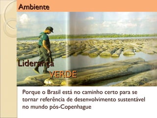 Ambiente Liderança VERDE Porque o Brasil está no caminho certo para se tornar referência de desenvolvimento sustentável no mundo pós-Copenhague 