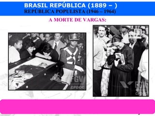 BRASIL REPÚBLICA (1889 – )
Prof. IairProf. Iairiair@pop.com.br
REPÚBLICA POPULISTA (1946 – 1964)
A MORTE DE VARGAS:
 