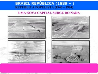 BRASIL REPÚBLICA (1889 – )
Prof. IairProf. Iairiair@pop.com.br
REPÚBLICA POPULISTA (1946 – 1964)
UMA NOVA CAPITAL SURGE DO NADA
 