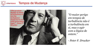 Tempos de Mudança
"O maior perigo
em tempos de
turbulência não é
a turbulência em
si, mas o agir
com a lógica de
ontem."
- Peter F. Drucker
 