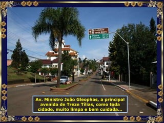 Av. Ministro João Gleophas, a principal avenida de Treze Tílias, como toda cidade, muito limpa e bem cuidada... 