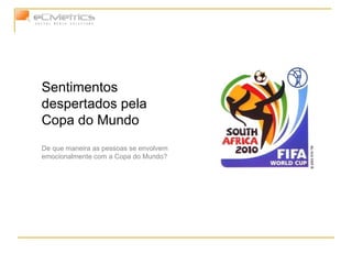 Sentimentos despertados pela Copa do Mundo De que maneira as pessoas se envolvem emocionalmente com a Copa do Mundo? 