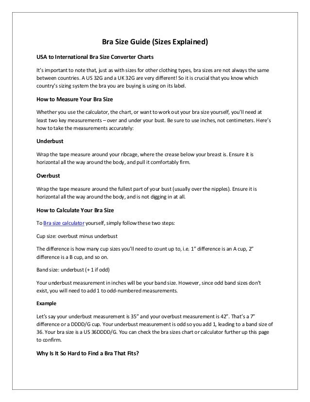 Us Vs Uk Bra Size Chart