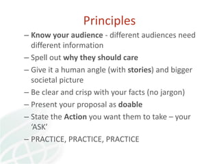 Key messaging and pitching for impact at Global Soil Week 2015