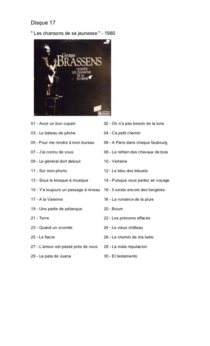 Paroles De Georges Brassens Pour Me Rendre à Mon Bureau