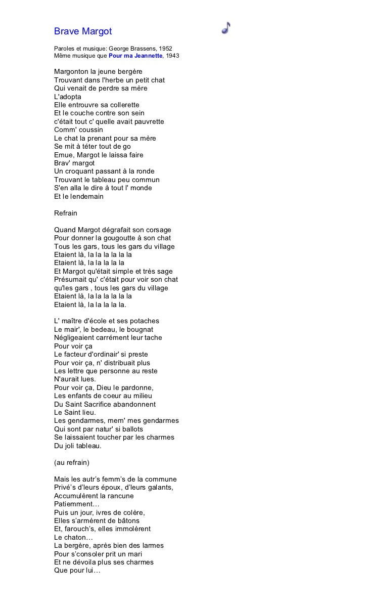 Paroles De Georges Brassens Pour Me Rendre à Mon Bureau