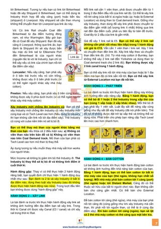 7
www.facebook.com/EnjoyBoardgame
tới Birkenhead. Tương tự nếu bạn có link tới Birkenhead
hoặc đã xây Shipyard ở Birkenhead, bạn có thể dùng lá
Industry thích hợp để xây cảng (port) hoặc bến tàu
(shipyard) ở Liverpool. Xây shipyard sẽ cần than nhưng
không thể chuyển than tới Liverpool qua link ảo này.
Preston: Nếu xây cảng, bạn phải xây ô trên cùng trước,
không được xây ô phía dưới trước (vì có thể ngăn người
khác xây nhà máy cotton)
Xây Industry mới chồng lên Industry cũ: Bạn có thể
xây Industry mới chồng lên Industry cũ nếu Industry mới
cùng loại và có Tech Level cao hơn (Nếu dùng lá Industry
thì bạn không cần link nối tới địa điểm xây). Thẻ Industry
cũ cùng với cube nằm trên nó sẽ bị bỏ đi.
Bạn có thể thay mỏ than của ngƣời khác bằng mỏ
than của bạn nếu thỏa cả 2 điều kiện sau: a) Không có
viên than nào trên bản đồ và b) Không có viên than
nào trên Coal Demand track. Mỏ than của bạn phải có
Tech Level cao hơn mỏ than bị thay thế.
Áp dụng tương tự nếu muốn thay nhà máy sắt Iron works
của người khác.
Mức Income sẽ không bị giảm khi bỏ thẻ Industry đi. Thẻ
Industry bị thay thế sẽ bị bỏ đi và không tính điểm ở
cuối thời kì.
Hành động gộp: Thay vì có thể thực hiện 2 hành động
riêng biệt, bạn quyết định chỉ thực hiện 1 hành động duy
nhất như sau: Bạn đánh ra 2 lá và xây Industry ở bất kì
địa điểm nào, đúng theo luật xây Industry (sau đó không
được thực hiện hành động nào nữa). Trong lượt đầu tiên
bạn không được dùng “hành động gộp” này.
HÀNH ĐỘNG 2 – XÂY LINK
Lá bài đánh ra trước khi thực hiện hành động xây link sẽ
không ảnh hưởng đến địa điểm bạn sẽ xây link. Trong
thời kì Canal chỉ được xây Canal (£3 / canal) và chỉ xây
rail trong thời kì Rail.
Vd: Có link Rail chuyển Coal đến
Birkenhead từ địa điểm hướng đông
nam, vd như Warrington. Bây giờ bạn
đã có Coal để xây Shipyard. Bạn đã xây
cảng ở Liverpool, thông qua link ảo, bạn
đánh lá Shipyard thì sẽ xây được bến
tàu mặc dù link rail từ Ellesmere Port
đến Birkenhead là của người khác
(nguyên tắc là với lá Industry, bạn chỉ có
thể xây nếu có link của chính bạn nối tới
địa điểm cần xây)
Lancaster: Nếu xây cảng, bạn phải xây
ở ô bên trái trước nếu nó còn trống,
không được xây ở ô bên phải trước (vì
có thể ngăn người khác xây nhà máy
cotton).
Mỗi link rail cần 1 viên than, phải được chuyển đến từ 1
trong 2 địa điểm đầu nối của link rail đó. Có thể là xây link
nối tới cảng (của bất kì ai,ngửa hoặc úp; hoặc là External
Location) và dùng than từ Coal demand track. Giống như
xây Industry, than dùng để xây link phải được chuyển từ
địa điểm gần nhất (số lượng link ít nhất) thông qua link
rail đến địa điểm cuối, phải ưu tiên lấy từ bản đồ trước.
Coal lấy từ 2 đầu của link là gần nhất.
Giá để xây 1 link rail là £5. Bạn có thể xây 2 link rail
(không cần phải nối nhau liên tiếp) trong 1 hành động
với giá là £15. Vẫn cần 1 viên than / link rail. Xây 1 link
và chuyển than đến link đó. Xây link tiếp theo và chuyển
than đến link đó. (Vd: Từ nhà máy cotton ở Burnley, bạn
không thể xây 2 link rail đến Yorkshire và dùng than từ
Coal demand track cho 2 link đó). Bạn không đƣợc xây
2 link canal trong 1 hành động.
Bạn có thể xây link nối tới nhà máy của bạn hoặc là 1 địa
điểm mà bạn đã có link sẵn nối tới. Bạn có thể xây link
từ External Location mà bạn đã nối tới.
HÀNH ĐỘNG 3 – PHÁT TRIỂN
Lá bài đánh ra trước khi thực hiện hành động này không
ảnh hưởng đến việc nâng cấp. Bằng 1 hành động, bạn
có thể bỏ đi 1 hoặc 2 thẻ Industry trong xấp thẻ của
bạn (cùng 1 xấp hoặc 2 xấp khác nhau). Mỗi thẻ bỏ đi
bạn phải lấy 1 viên sắt. Luật lấy sắt để nâng cấp cũng
giống như lấy sắt để xây Industry (đã nói phần trên). Thẻ
đã bỏ đi không được đặt trở lại xấp thẻ và không thể sử
dụng nữa. Phát triển cho phép bạn nâng cấp Tech Level
lên mức cao hơn nhanh hơn.
HÀNH ĐỘNG 4 – BÁN COTTON
Lá bài đánh ra trước khi thực hiện hành động bán cotton
sẽ không ảnh hưởng đến khả năng bán cotton của bạn.
Bằng 1 hành động, bạn có thể bán cotton từ bất kì
nhà máy nào của bạn (thẻ ngửa, không hạn chết số
lƣợng). Mỗi nhà máy phải bán cotton tới 1 cảng (port)
(thẻ ngửa) hoặc tới Distant Market. Cảng đó có thể
thuộc sở hữu của bất kì người chơi nào. Bạn không cần
bán cho cảng gần nhất. Có thể bán cho External
Location.
Để bán cotton tới cảng (thẻ ngửa), nhà máy của bạn phải
nối tới cảng đó (cũng giống như khi xây Industry mà cần
than, thì phải nối tới nguồn than, có thể là ở cùng địa
điểm xây). Khi bán cotton tới cảng (ngửa), bạn sẽ lật
cả 2 thẻ nhà máy cotton và thẻ cảng qua mặt bên kia.
Link ảo
 