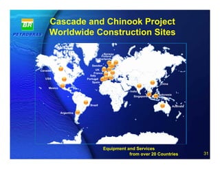 Cascade and Chinook Project
     Worldwide Construction Sites

                                    Norway
                                  Finland
                              Netherlands
                                                    Finland
                             Sweden
                                             Denmark
Canada                          UK
                              France              Czech Republic
                           Italy
  USA                    Portugal
                             Spain
                                                                             China
    Mexico
                                                              India
                                                                            Indonesia
                                                                Singapore


                           Brazil                                                       Australia

             Argentina




                                       Equipment and Services
                                       31 of 20
                                                  from over 20 Countries                            31
 