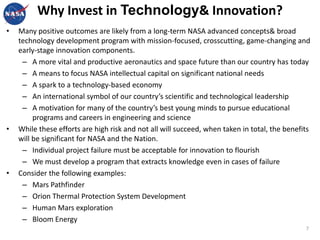 Future NIAC2 proposal opportunities be open to principal investigators or teams both internal and external to NASA*Underline highlight added. http://www.nap.edu/catalog.php?record_id=127025