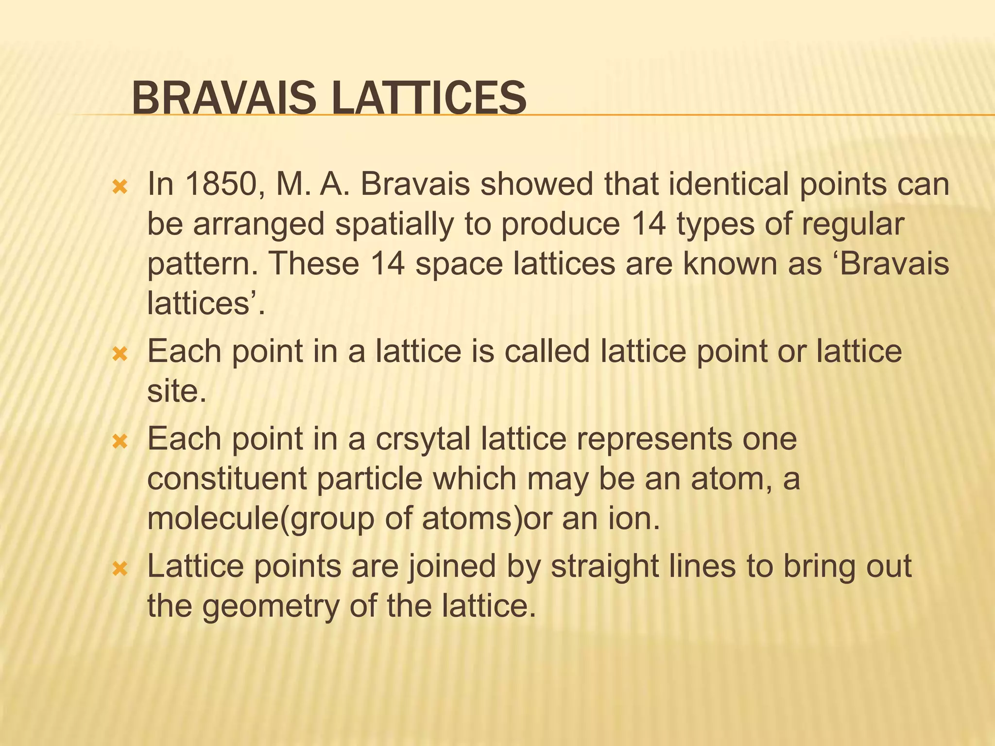 Bravais lattices | PPTX