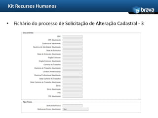 Kit Recursos Humanos
                                                              www.bravatec.com.br




• Fichário do processo de Solicitação de Alteração Cadastral - 3
 