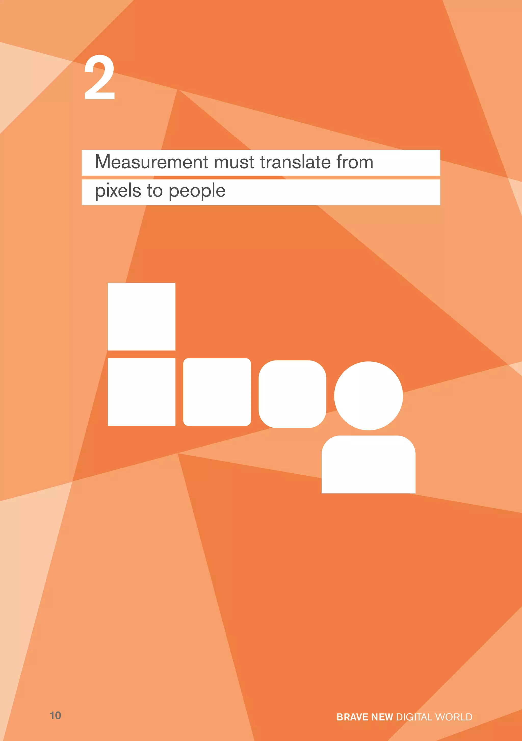2
     Measurement must translate from
     pixels to people




10                             BRAVE NEW DIGITAL WORLD
 