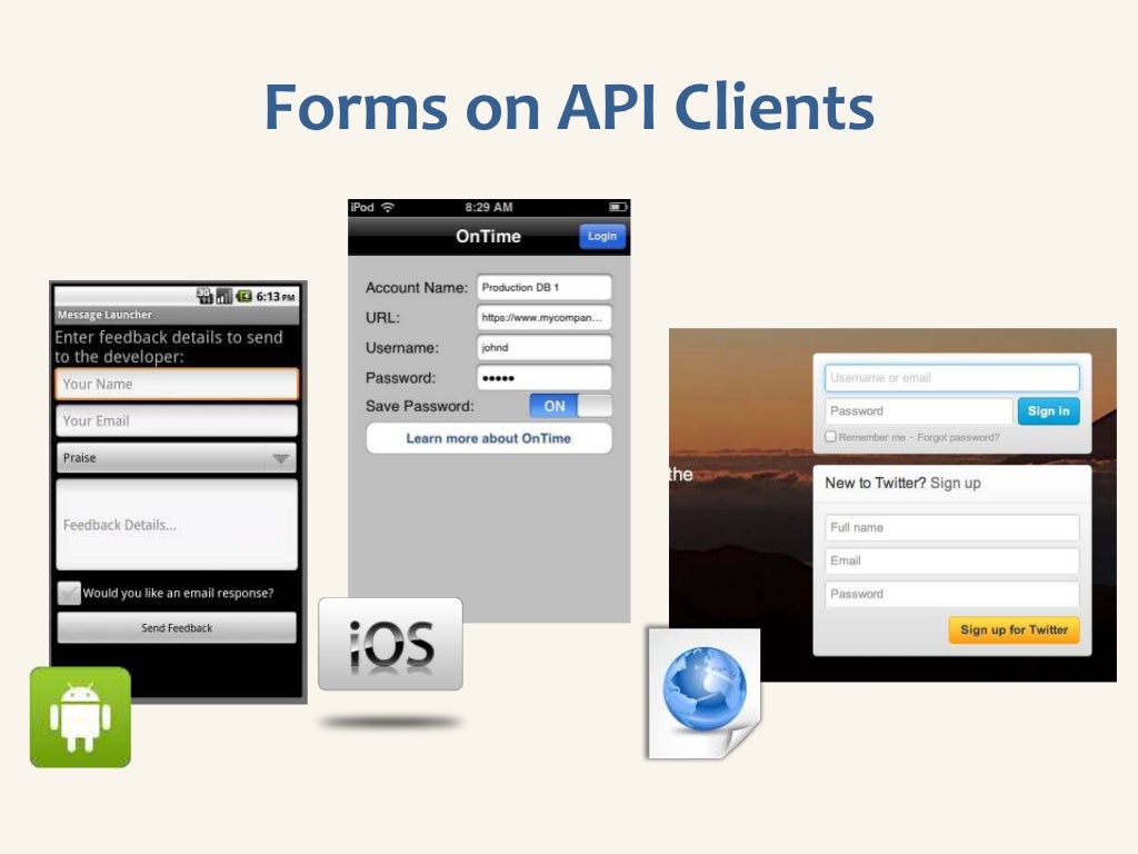 Forms on API Clients