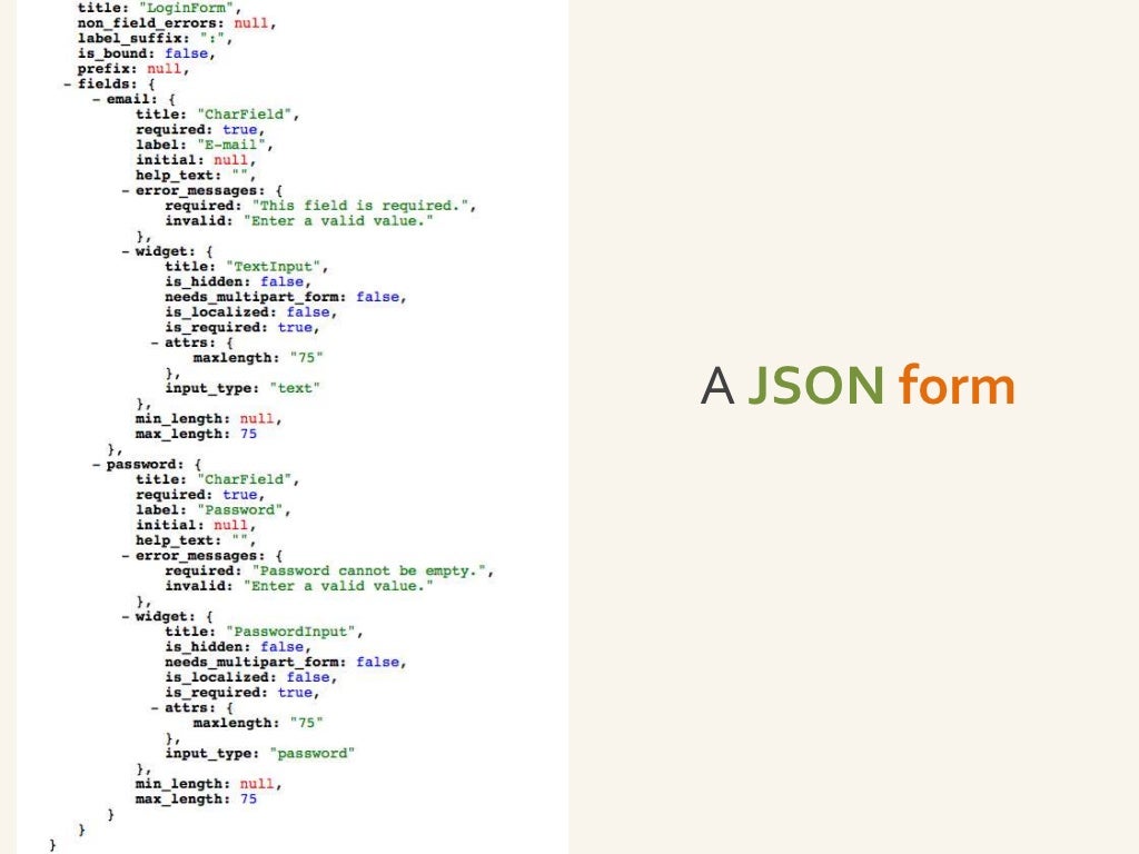 A JSON form