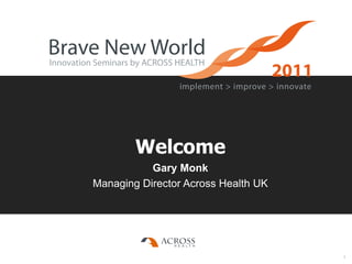 Welcome Gary Monk Managing Director Across Health UK  1 