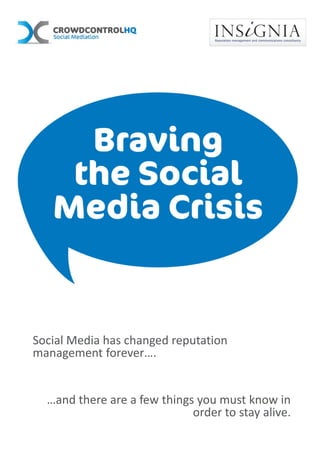 Social Media has changed reputation
management forever….


  …and there are a few things you must know in
                             order to stay alive.
 