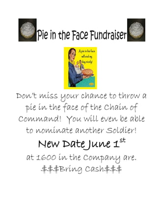 Pie In The Face Flyer