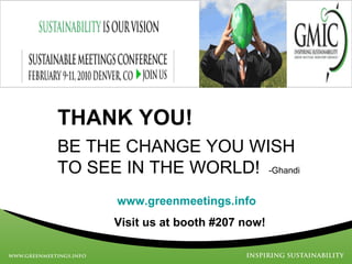 Inspiring Sustainability through Meetings &amp; Events