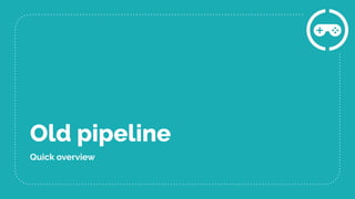 Old pipeline
Quick overview
 